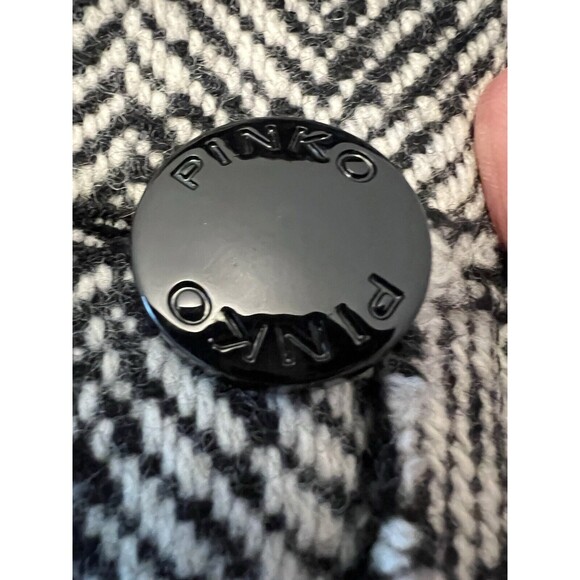 PINKO black And White Wool Italian One Button Blazer Womens Size 10 - Picture 7 of 8